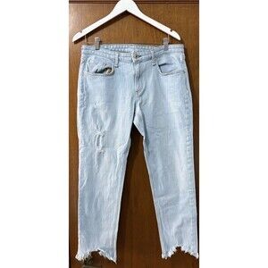 Rag & Bone Dre Jeans Low Rise Slim Boyfriend Distressed Melrose Raw Hem Sz 30